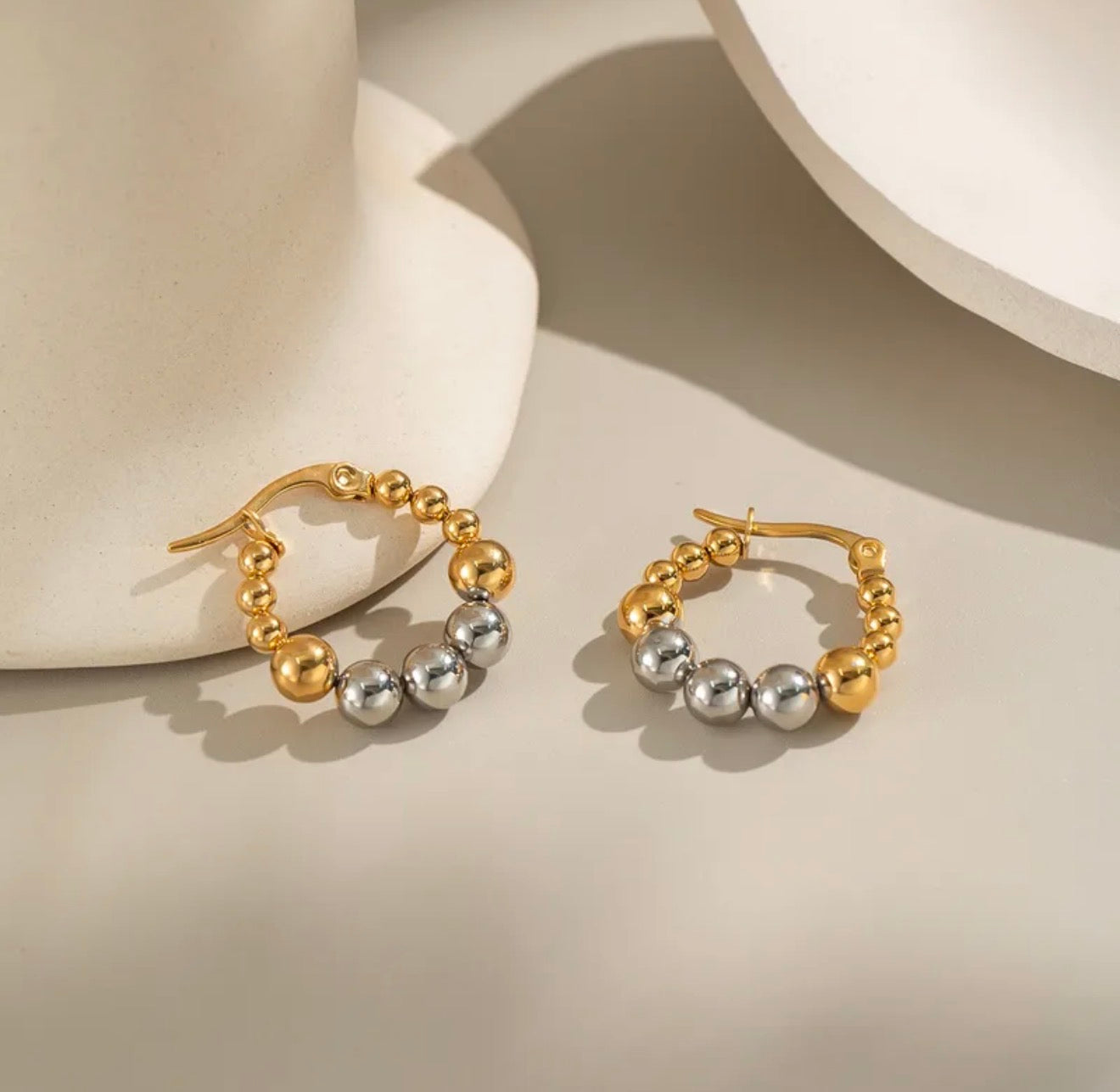 Two Tones Small Hoops