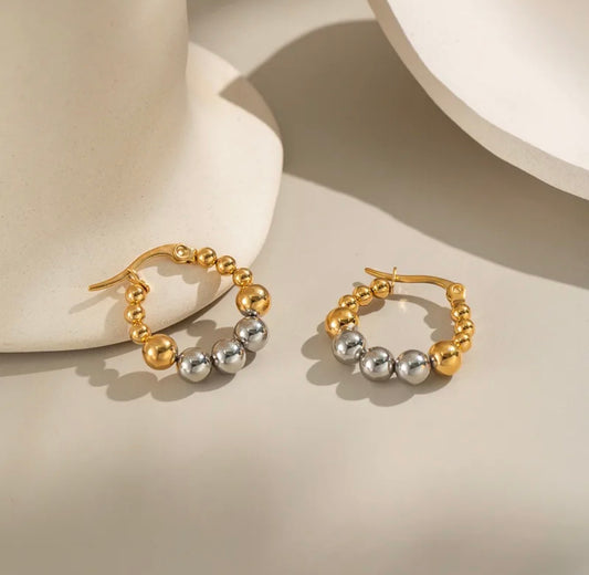 Two Tones Small Hoops
