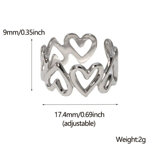Amora Open Heart Ring- Silver