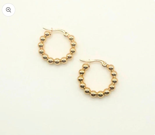 Golden Beads Hoops