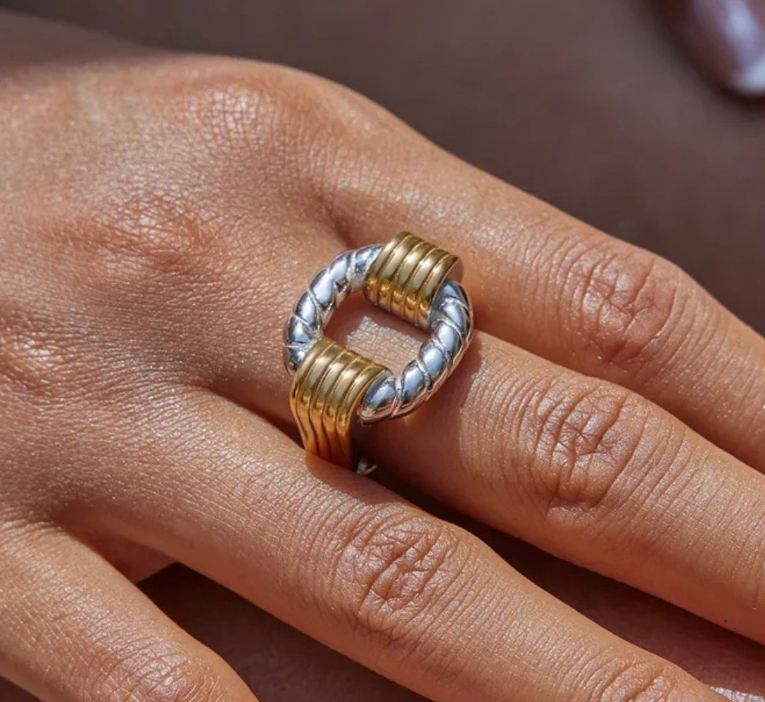 Square Two Tone Ring