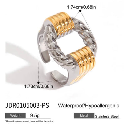 Square Two Tone Ring