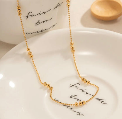 Isabella Gold Bead Chain Necklace
