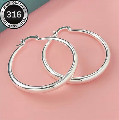 Chunky Silver Hoops