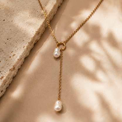 Golden Delicate Pearl Necklace