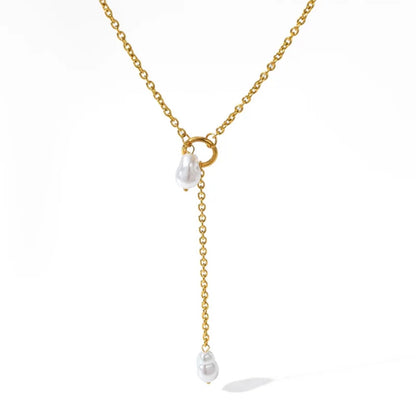 Golden Delicate Pearl Necklace