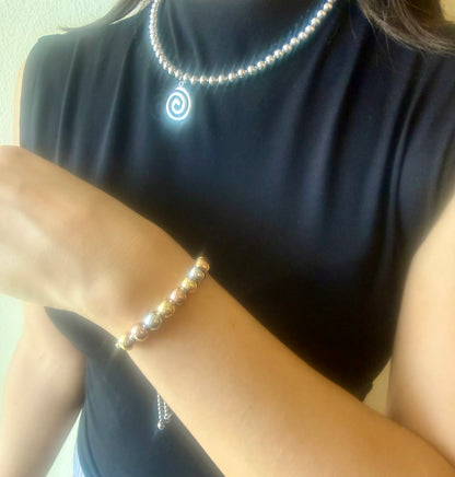 Two-Tone Heart Bracelet