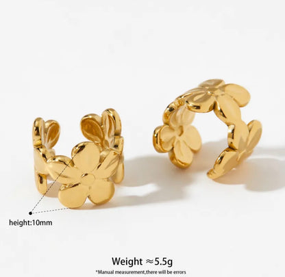 Golden Flower Earcuff