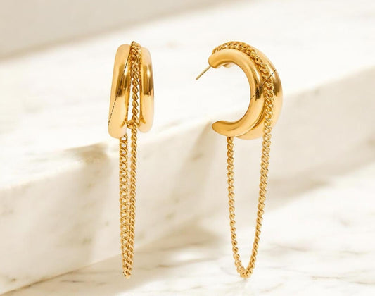 Modern Style Gold Earrings