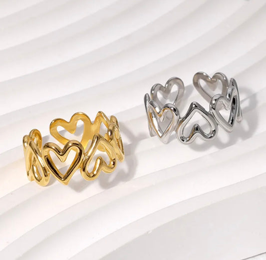 Amora Open Heart Ring- Gold