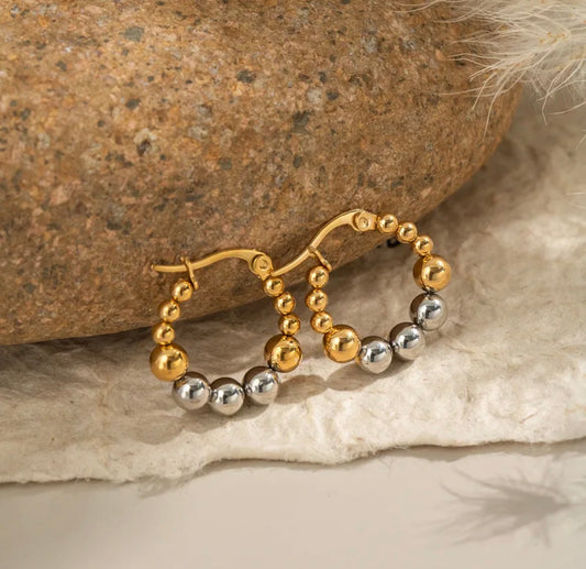 Two Tones Small Hoops