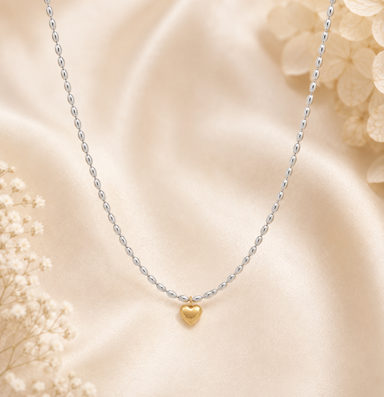 Bicolor Heart Necklace