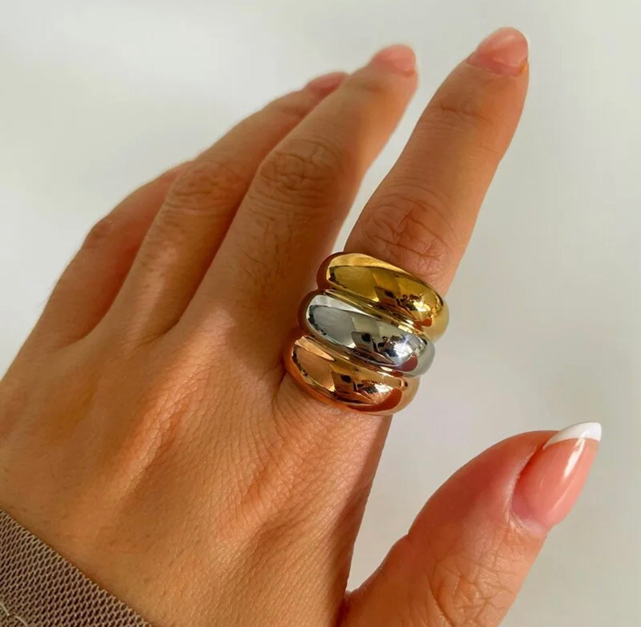 Trinity Luxe Three-Tone Ring