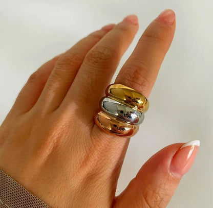 Trinity Luxe Three-Tone Ring