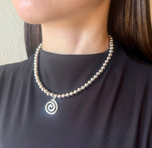 Silver Spiral Necklace