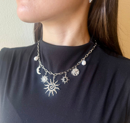 Silver Sun Necklace