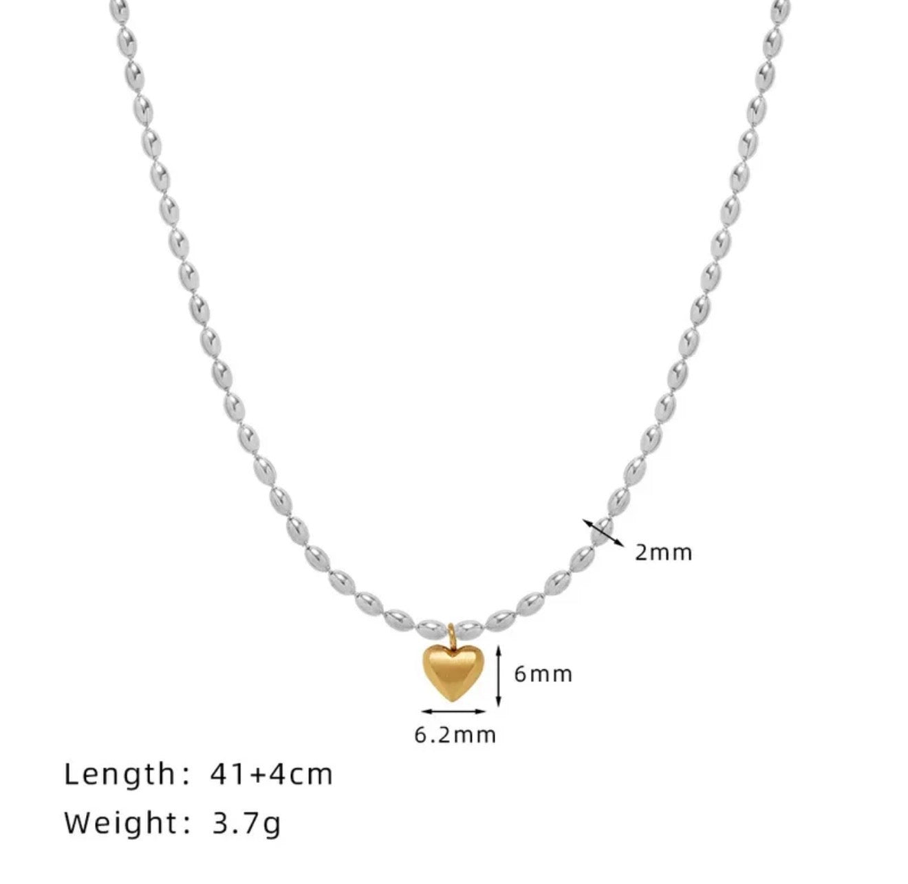 Bicolor Heart Necklace