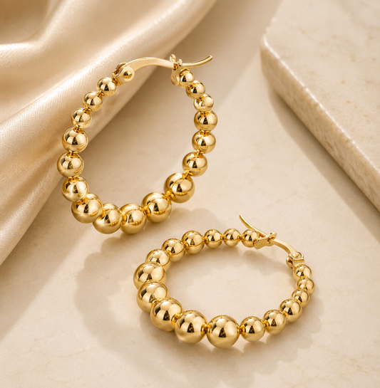 Golden Beads Earrings