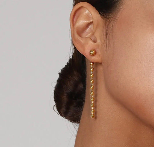 Celeste Gold Beaded Drop Earrings