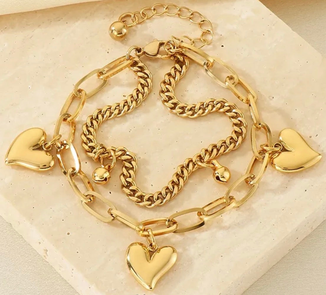 Amor Gold Charm Bracelet