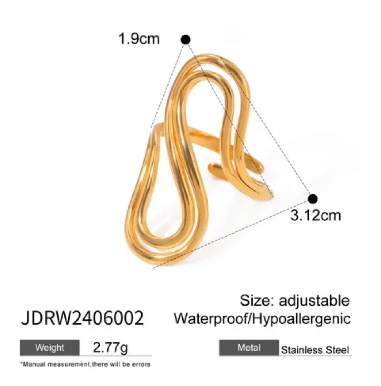 Shine Adjustable Golden Ring