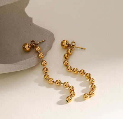 Celeste Gold Beaded Drop Earrings