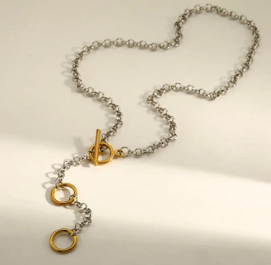 Two Tones Lariat Necklace