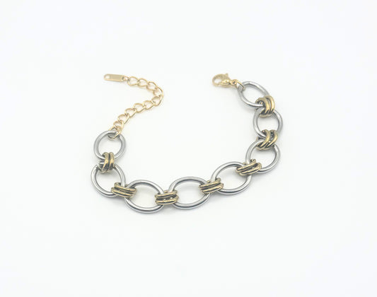 Pulsera de eslabones de dos tonos