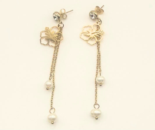 Pendientes de amapola dorada