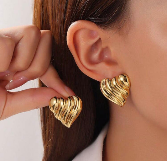 Hearts Golden Earrings