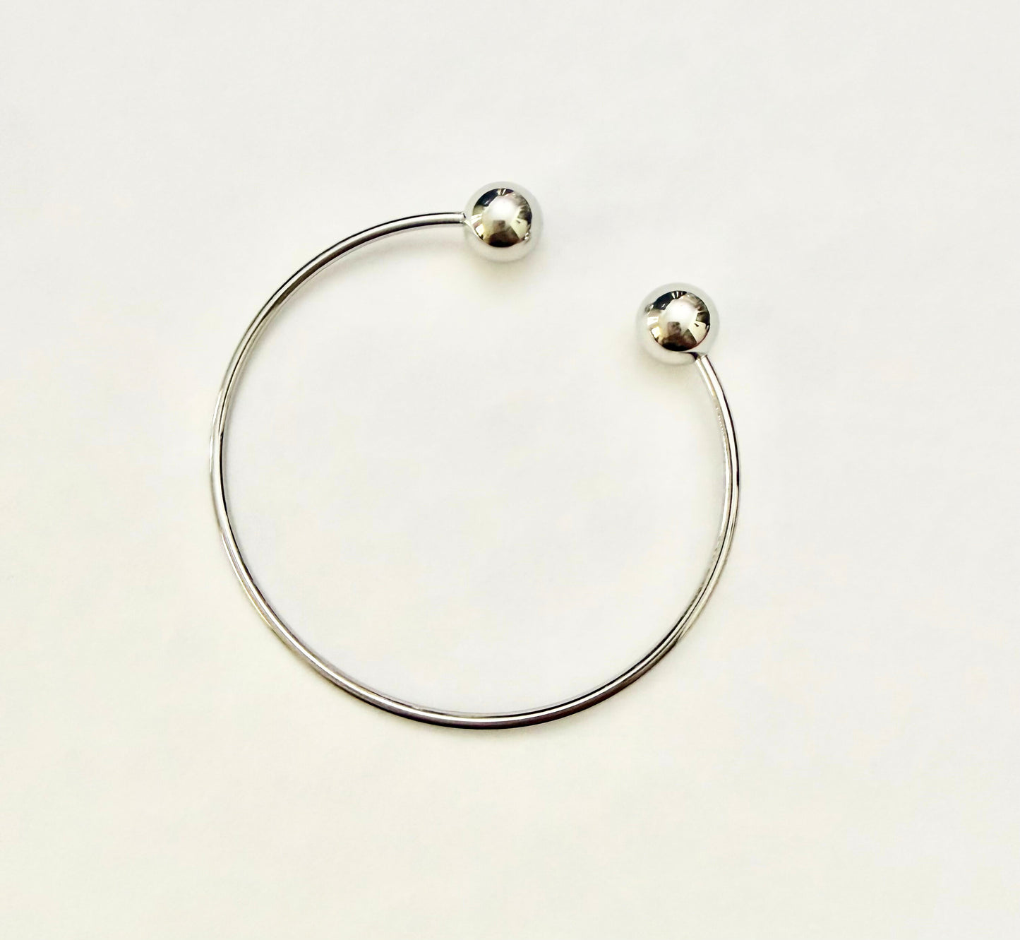 Open Ball Silver Bangle
